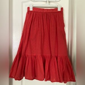 J Crew skirt Pinkish Orange Swiss Dot, size 8